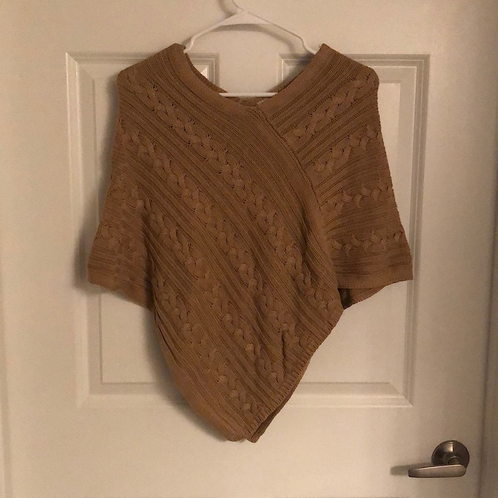 Gold knit shawl